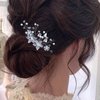 Vacaonio Wedding Pearl Crystal Hair Comb Rhinestone Bridal Hair Pin Hair Piece Silver Flower Hair Combs Arylic Flower Hair Comb Decorative Hair Accessories for Women and Girls Headdress