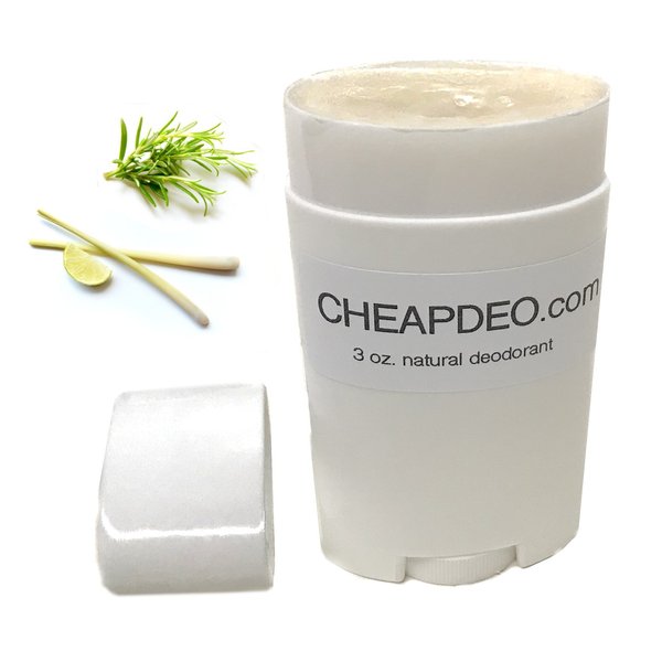 CHEAP Natural Deodorant - Premium All Natural ingredients, Swedish Shea Butter, NO Aluminum, NO Paraben, NO Propylene Glycol, with Arrowroot Powder, Coconut Oil, and it's CHEAP! (Lemongrass Rosemary)