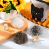 LEIFIDE 12 Pieces Real Rabbit Fur Pom Pom Cat Toy Fluffy Cat Pom Pom Balls Soft Fuzzy Cat Rattle Balls for Kitty Pets Kitten Chase Quiet Play, 3 Inches in Diameter (Gray, Coffee, White)