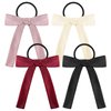 WLLHYF 4PCS Bow Hair Tie Satin Hair Ribbon Bowknot Long Tail Ponytail Holder Elastics Hair Scrunchies French Hair Scarf Bands Rope Princess Valentine's Day Hair Accessories for Women Girls