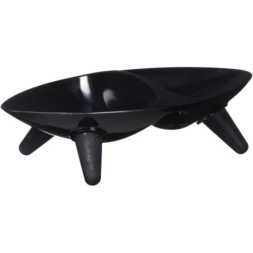 Pet Life ® Melamine Sculpture Dual Food and Water Pet Bowl - Raised Dog Bowl with Durable Rubberized Tough-Traction Grips