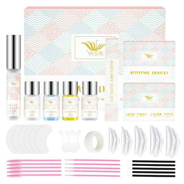 LiLongKY Lash Lift Kit, Eyelash Perm Kit, Semi-Permanent Curling Lash Perm Kit for Quick Lifting, Perming, Curling and Beautify Your Eyelashes, Professional Eyelash Lifting Tools for Salon & Home Use
