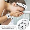 Semato Spa Headband and Wristband Set Skin Care Headband Fluffy Bow Face Wash Headband Hair Accessories Bubble Sponge Spa Headband for Women and Girls (cow)