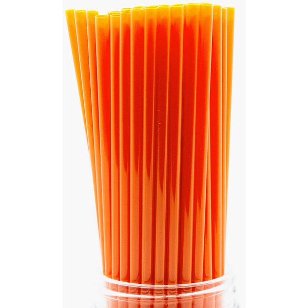 Made in USA Pack of 250 Unwrapped BPA-Free Plastic Slim Drinking Straws (Orange - 10" X 0.21")