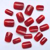 Bellelfin 240pcs Short Press on Nails Red Full Cover Short Square Glossy Fake Nails Acrylic Artificial False Nail Tips with 5 Sheets Adhesive Glue Tabs for Women and Girls Fingernails Design