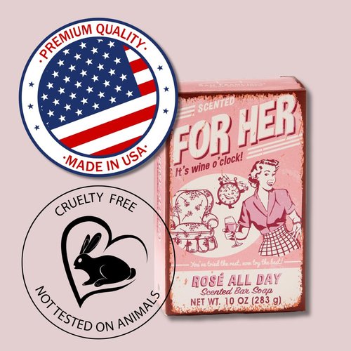 For Her Cocktail Inspired Soap Bar | ROSE ALL DAY | Dye-Free | Luxury Soap Bar for Her |No Harmful Chemicals - Good for All Skin Types - Made in the USA | 10oz