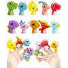 AQKILO Dinosaur 10 Pieces Finger Puppet Set, Animals Puppet Show Theater Props, Educational, Bath Toys