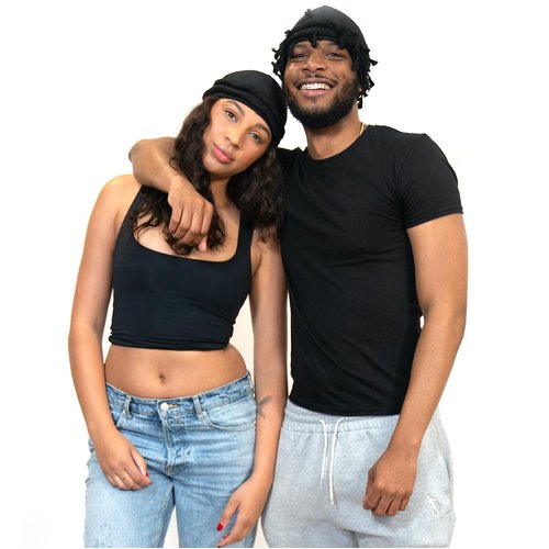 Veeta Superior Halo Turban Silk Satin Lined Head Wrap, Pre-Tied Turban for Men & Women, Turban Durag Wave Cap (Black)