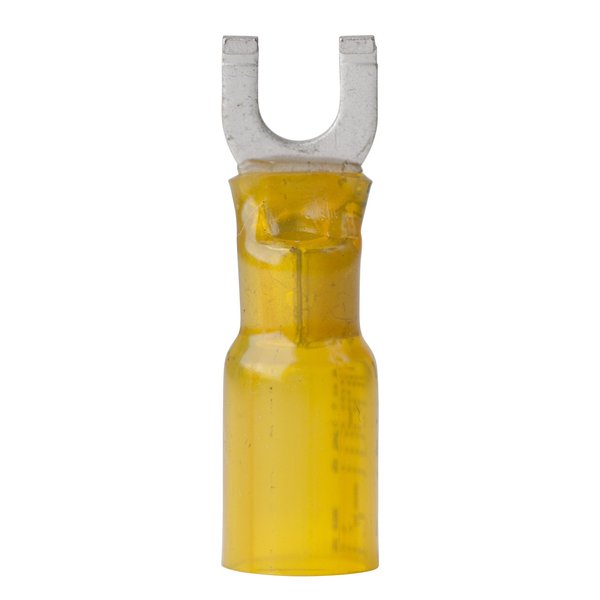 Ancor 315399 Marine Grade Electrical Nylon Insulated Adhesive Lined Heat Shrink Flanged Spade Terminals (12 to 10-Gauge, Size 10 Screw, Yellow, 100-Pack)