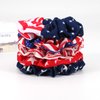 10PCS USA American Flag Hair Scrunchies for Women Girls Independence Day Patriotic Red White Blue Hair Ties Fourth of July Festival Ponytail Holder Hair Accessories Elastic Hair Band