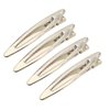 4 Pcs 2.3 Inch Brushed Cut-out Metal Spike Alligator Duck Bill Hair Clips Bright Duckbill Hair Barrettes Chic Hair Clips for Styling Short Hair (Silver)