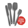 Culinary Couture 4-Piece Grey Silicone Baking Spatula Set - Rubber Spatulas Silicone Heat Resistant up to 608°F, BPA-Free - Silicone Spatula Set for Nonstick Cookware - Silicone Baking Utensils
