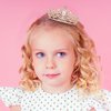 YARIEW Small Rose Gold Crystal Crown for Little Girls Flower Bouquets Accessories Rhinestones Wedding Cake Topper Birthday Crown for Kids Cake Decorations Bridal Costume Hair Accessories Gifts