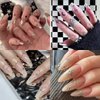 6 Sheets Star Nail Stickers for Nail Art 3D Self-Adhesive Gold Silver Black Stars Nail Art Stickers Crystal Diamond Star Nail Charms Stickers Chrome Nail Decals for Women Acrylic Manicure Decorations