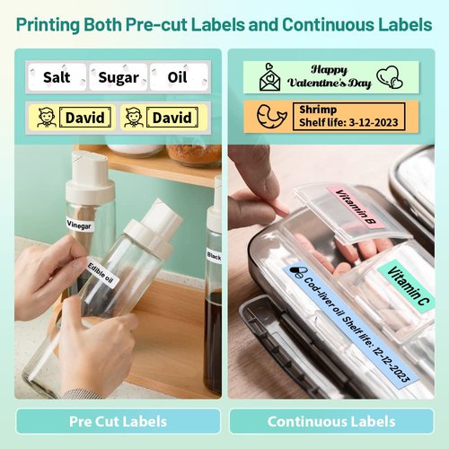 Phomemo D30 Label Maker Machine with Tape, Portable Bluetooth Printer, Small Smart Phone Handheld Sticker Mini Labeler Multiple Templates Font Icon Easy to Use Inkless Rechargeable F Office Home