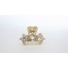 Small shiny gold metal three stars hair claw clip with crystals