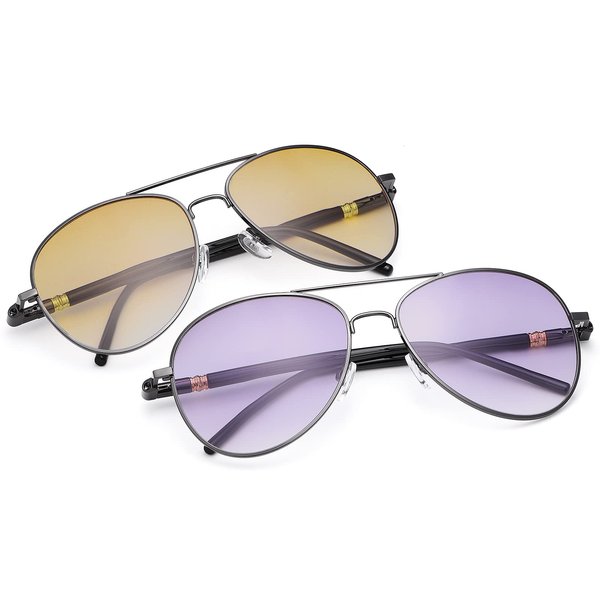 2 Pairs Invisible Bifocal Reading Sunglasses UV400 Protection Spring Hinge Sun Readers Anti Glare Blue Light Blocking Glasses for Men Women Sports Driving Safety Eyeglasses Tinted Shades Eyewear 1.5
