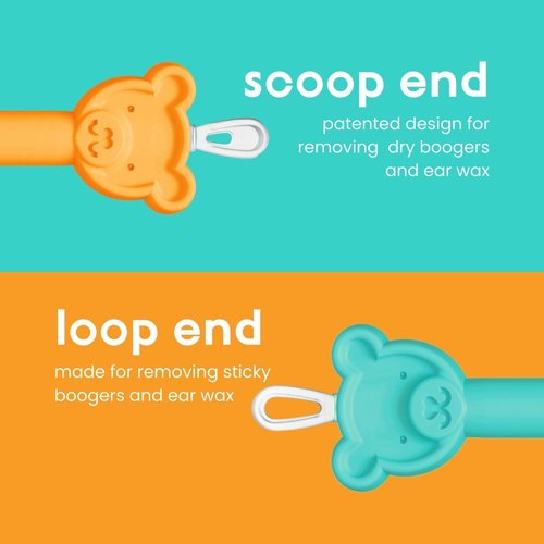 oogiebear: Baby Nose Cleaner & Ear Wax Removal Tool - Safe Booger & Earwax Removal for Newborns, Infants, Toddlers - Dual-Ended - Essential Baby Stuff, Diaper Bag Must-Have, 2 Pack Blue with CASE