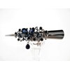Dark silver butterfly blue crystal flower alligator hair claw clip clamp
