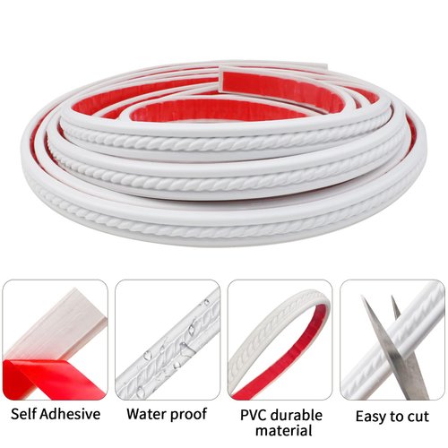 Pluden Flexible Molding Trim Wall Trim, 10 Feet Self Adhesive Peel and Stick Molding Ceiling Molding, Cabinet Border, Mirror Frame Trim Wall Trim for Home Decor