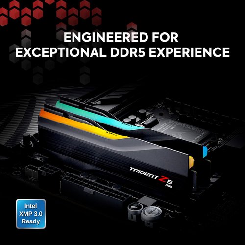 G.SKILL Trident Z5 RGB Series (Intel XMP 3.0) DDR5 RAM 32GB (2x16GB) 6000MT/s CL36-36-36-96 1.35V Desktop Computer Memory UDIMM - Matte Black (F5-6000J3636F16GA2-TZ5RK)