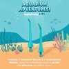 AquaSonic Kids' Water Flosser for Ages 6+ | Standard Nozzle, Orthodontic Nozzle & Waterproof Stickers | 4 Flossing Modes | Aquarium Adventures Theme (Blue)