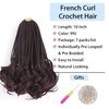French Curl Braiding Hair 10Inch 99J French Curl Crochet Braids Crochet Hair for Women Short Crochet Braids French Curly Braiding Hair Crochet Box Braids Crochet Hair Extensions (7Packs)