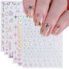 9 Sheets Holographic Nail Art Stickers Decals Self-Adhesive Pegatinas Uñas Heart Flame Stars Butterfly Moon Nail Supplies Nail Art Design Decoration Accessories