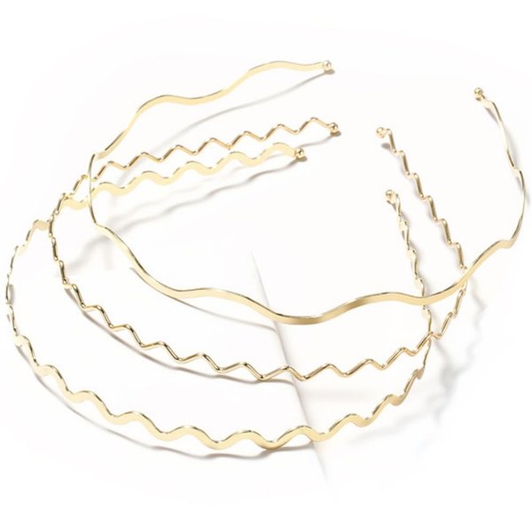 Gold Headband Metal Headbands for Women Girls Thin headband Metal Hair Band Wire Headband Wavy Headbands for Women Trendy Cute Gold Headpiece Hair Accessories 3 Pack