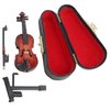 Wooden Miniature Cello with Stand,Bow and Case Mini Musical Instrument Miniature Dollhouse Model Home Decoration
