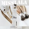 Misslala 24 Inch Blonde Itip Hair Extensions Cold Fusion Hair Extensions Color #9A Brown Highlighted with #60 Platinum Blonde Bead in Hair Human Natural Hair Extensions 50s/40g