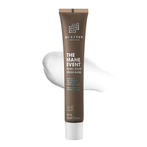 Shakeup Cosmetics Mens Beard Serum & Beard Oil, Supports Thicker & Fuller Beard, Helps Tame Dry & Unruly Hair, Nourishing with Castor Oil, Caffeine & Peptide Complex, 50ml. Aka. THE MANE EVENT