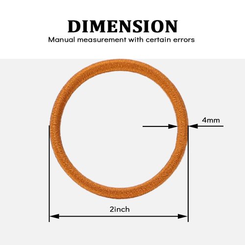 50PCS Womens Elastics Hair Tie, 4mm Colorful Ponytail Holders Hair Bands for Medium to Thick Hair, Curly Hair, Women or Men (4mm Colorful)