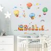 DECOWALL DS-8006P8024 Animal Train and Hot Air Balloons Kids Wall Stickers Wall Decals Peel and Stick Removable Wall Stickers for Kids Nursery Bedroom Living Room (Small) décor