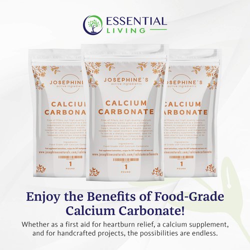 Josephine’s Active Ingredients: Calcium Carbonate Powder - Food Grade Supplement, Heartburn Relief, Ingredient for DIY Toothpaste and Chalk Paint Projects - 1 lb. - No Additives or Fillers