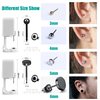Self Ear Piercing Kits – 4 Pack Self Ear Piercing Gun With Hip Hop Black Earrings,Cool Boy Girls Men Ear Pearcings Kit Black Earring Studs,Safety Ear Piercing Gun Kit Tool (6MM Black Simple)