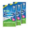 DenTek Triple Clean Advanced Clean Floss Picks, No Break & No Shred Floss, 75 Count, 3 Pack