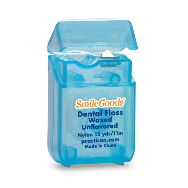 SmileGoods Waxed Dental Floss, 12 yds, Unflavored, Bulk Pack of 72