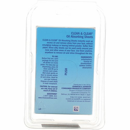 CLEAN & CLEAR Oil Absorbing Sheets 50 Each (Pack of 12)