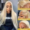 YWGYWG 613 13x6 Lace Front Wig Human Hair 200 Density 32 Inch Straight Wigs for Women Blonde 13x6 HD Lace Front Wigs Human Hair Glueless Pre Plucked Bleached Knots Blonde Lace Front Wigs Human Hair