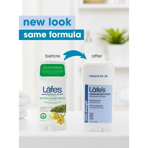 Lafe's Natural Deodorant | 2.25oz Aluminum Free Natural Deodorant Stick for Women & Men | Paraben Free & Baking Soda Free with 24-Hour Protection (Extra Strength, 2.25 Ounce (2-Pack))