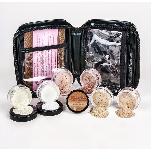 XXL KIT with CASE (LT TAN) Mineral Makeup Set Bare Face Matte Powder Foundation
