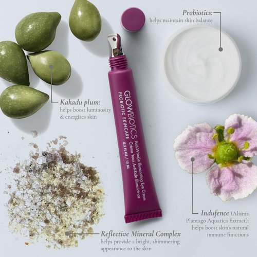Glowbiotics Anti-Wrinkle Illuminating Eye Cream: Reduces Dark Circles, Puffy Eyes, Fine Lines & Wrinkles, With Probiotics & Antioxidants, 0.5 Fl Oz