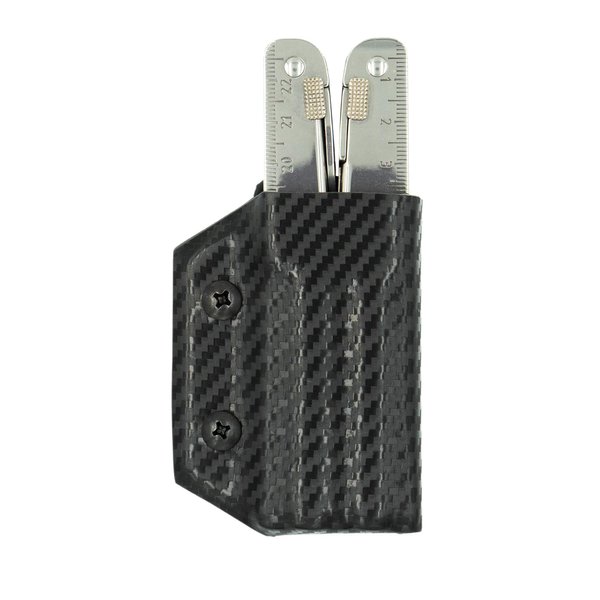 Clip & Carry Kydex Multitool Sheath for Victorinox SWISSTOOL - Made in USA (Multi-tool not included) Multi Tool Holder Holster (Carbon Fiber Black)