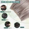 Platinum Sew in Hair Extensions Real Human Hair for Women,Platinum Sliver Color Weft Hair Extensions Human Hair Bundles Hand Tied Weft Hair Extensions Soft Straight Real Human Hair Extensions