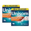 Unisom SleepTabs, Nighttime Sleep-aid, Doxylamine Succinate, 80 Tablets (Pack of 2)