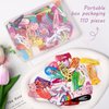 Hair Clips for Girls,110 Pcs No Slip Metal Snap, Barrettes for Kids Teens Women, Cute Candy Color Cartoon Design Hair Pins (Animals Fruits Crowns Stars)