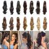 22" Ponytail Extension Claw For Women Clip In Synthetic Hairpieces Long Curly Wavy Pony Tail Extension Claw Jaw Clip Hair Extension (#1B Off Black)