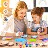 AHCo. Kids Wooden Painting Kit - Glow in The Dark, Crafts Girls Boys Ages 4-12, Creative Art Toys for 4 5 6 7 8 9 10 11 12 Year Old Kids, Wood Slice Craft Activities Kits