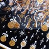 8 Sheets Glitter Christmas Nail Art Stickers Decals Self-Adhesive Pegatinas Uñas Holiday Gold Snowman Snowflake Xmas Winter Nail Supplies Nail Art Design Decoration Accessories